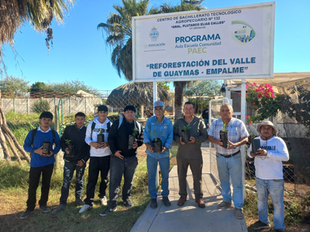 Recibe Ayuntamiento de Empalme arbolitos en donación por parte del CBTA 132