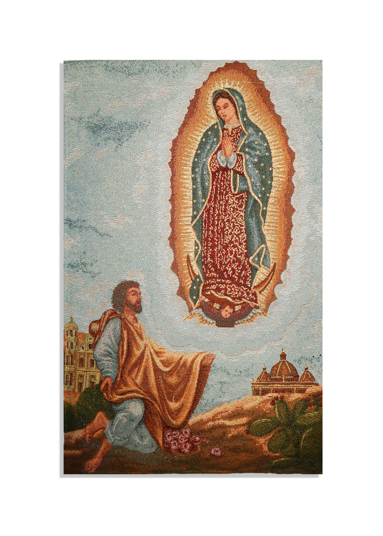 Gobelino - tapíz italiano Virgen de Guadalupe
