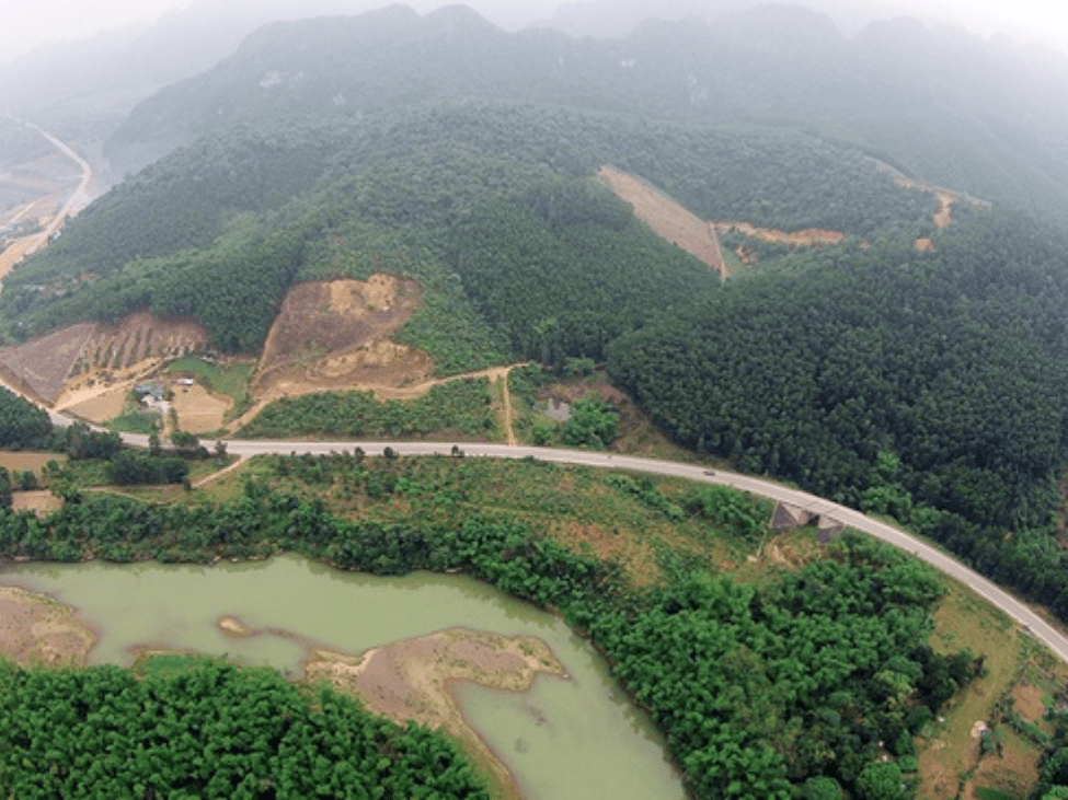The lush green valleys along the historic Ho Chi Minh Trail in Vietnam.