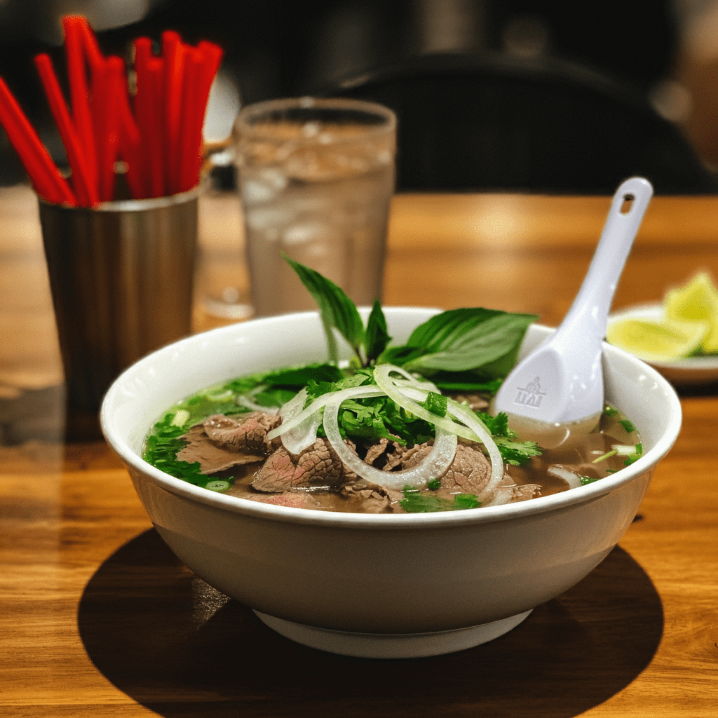 a hot bowl of Vietnamese Pho
