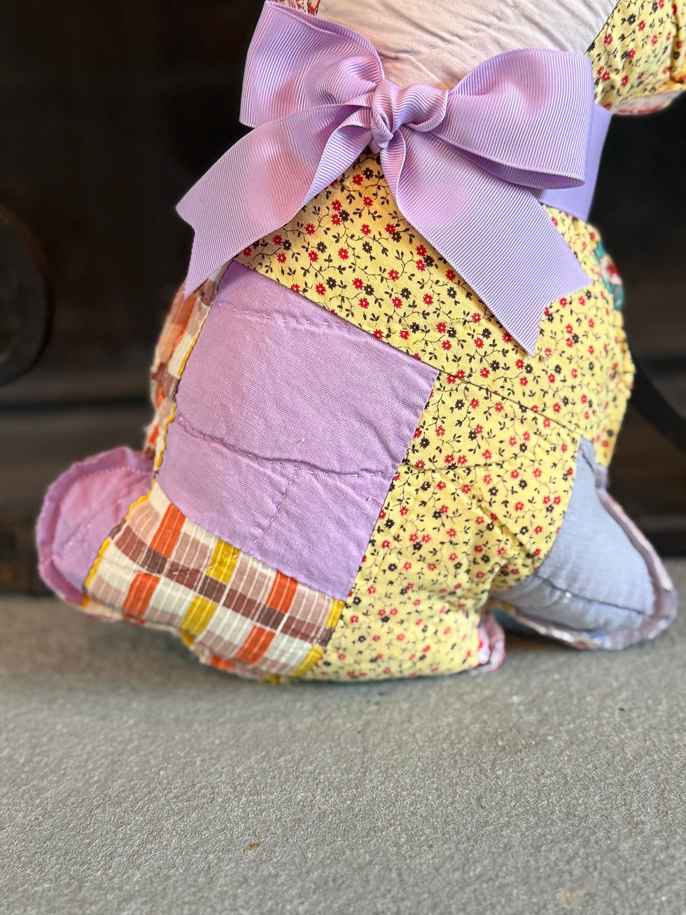 Thumbnail: Vintage Quilted Bunny Accent Pillow - Powder Purple