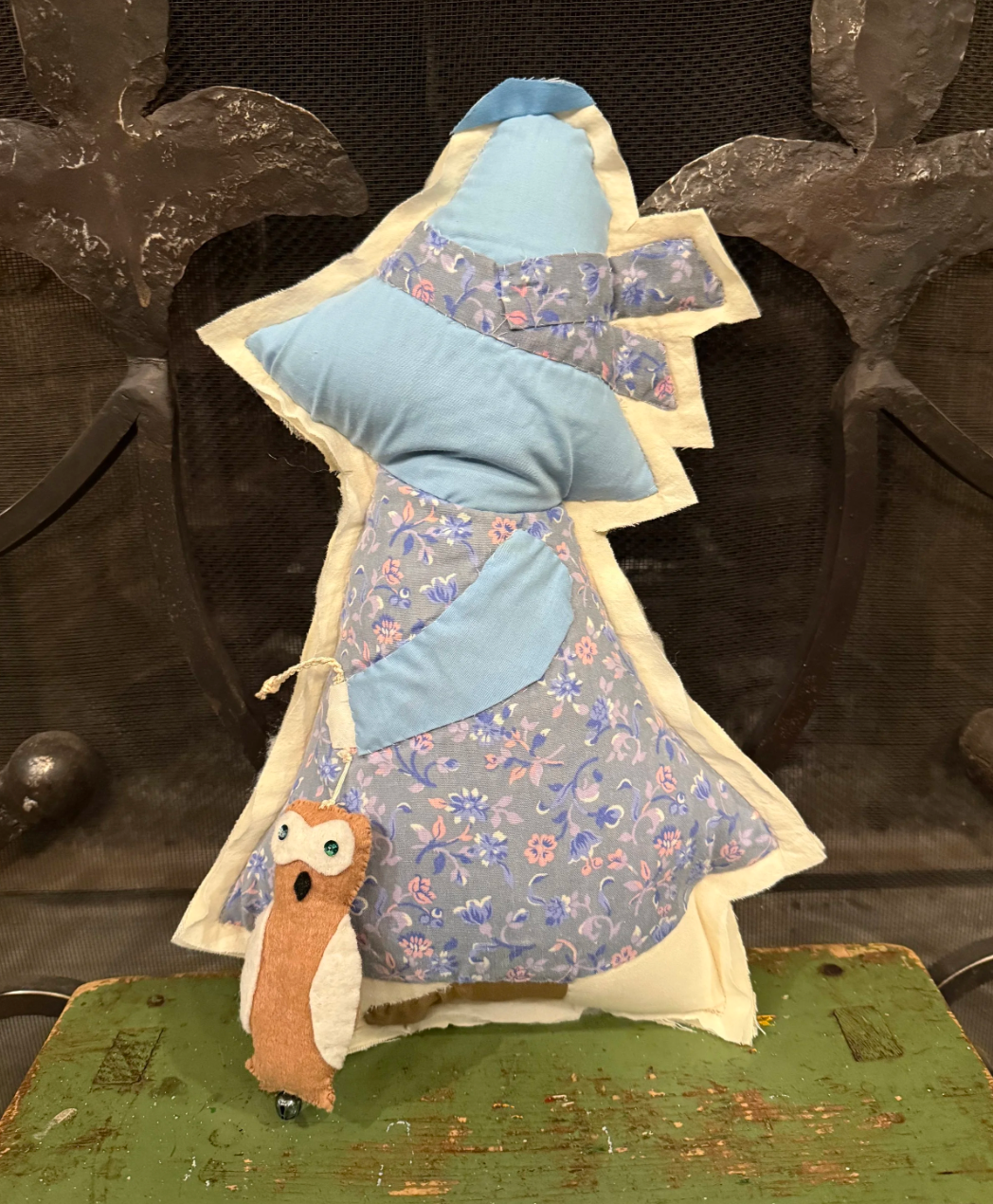 Vintage Quilted Sun Bonnet Sue Accent Pillow - Owl
