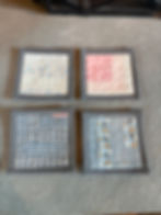Thumbnail: Vintage Handmade Quilt Coasters - Gray