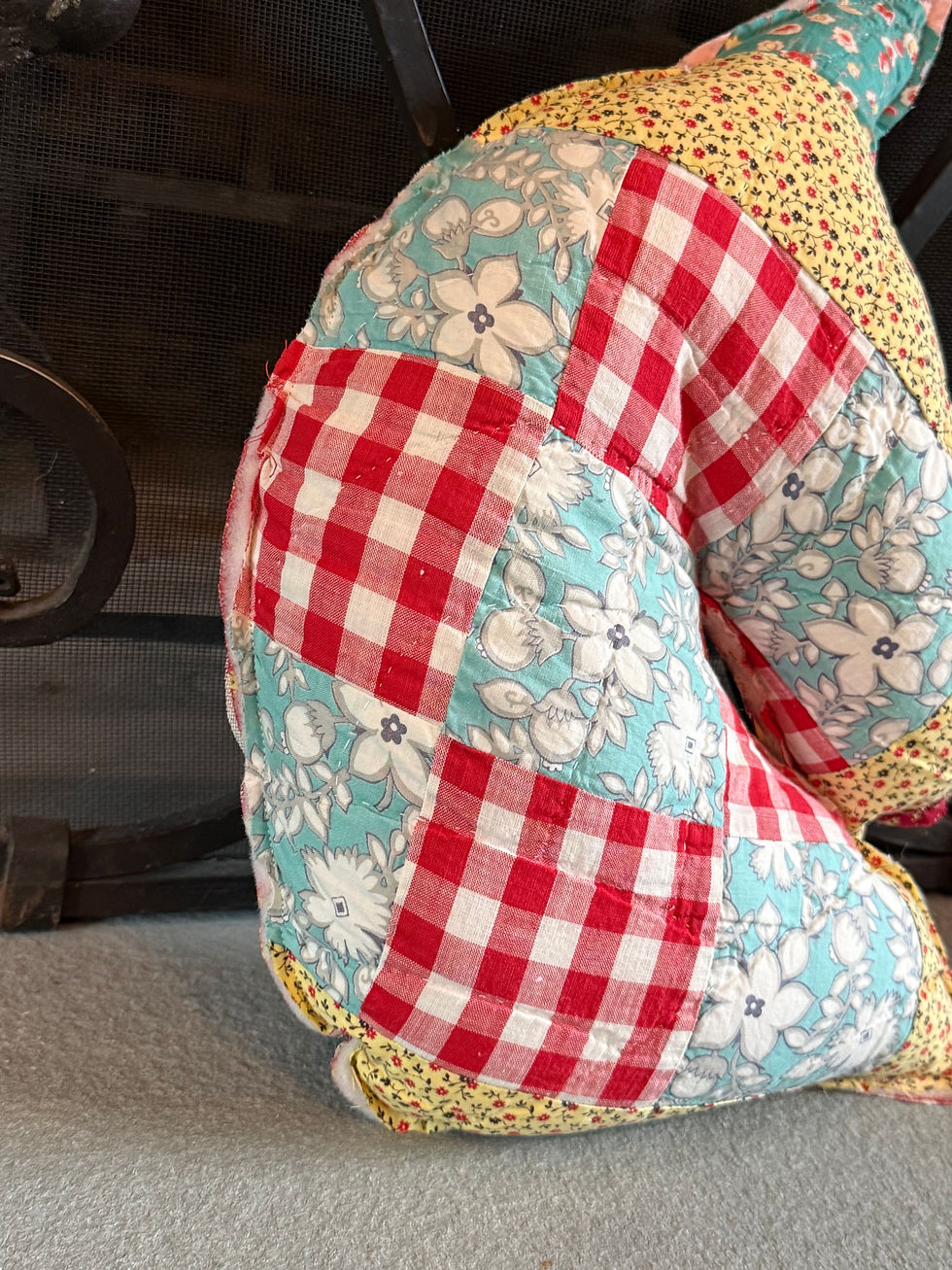 Thumbnail: Vintage Quilted Horse Accent Pillow - Red