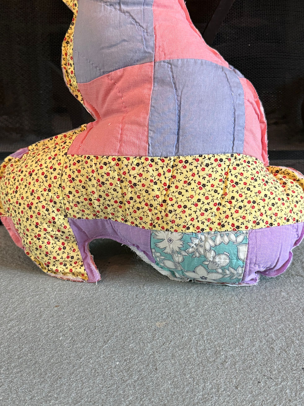 Thumbnail: Vintage Quilt Sitting Fox Accent Pillow - Pink+Purple
