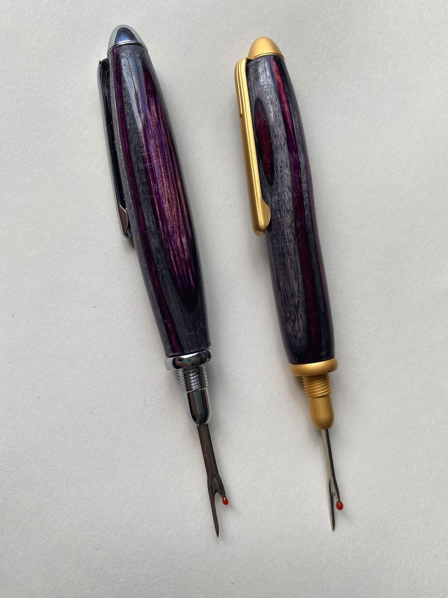 Wood Turned Seam Rippers -Purple & Grey