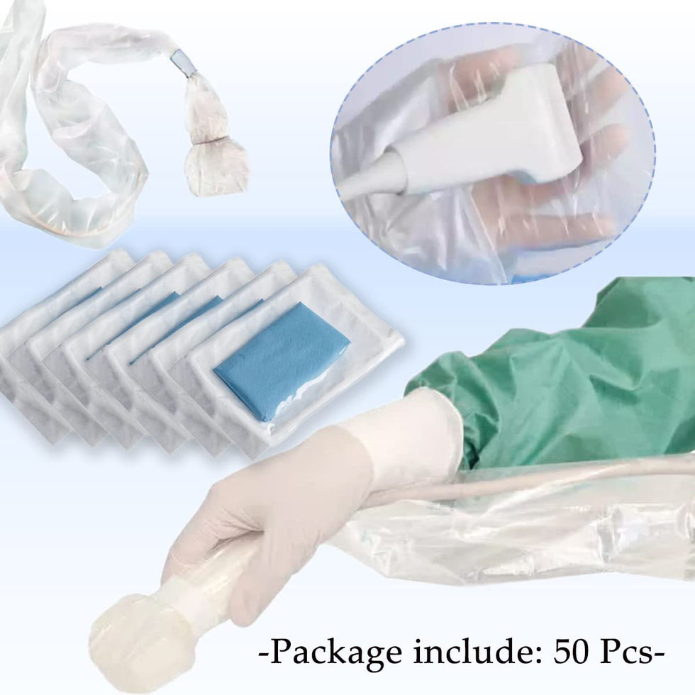 Ultrasound Probe Cover with Adhesive, Latex-Free Sterile Disposable Clear