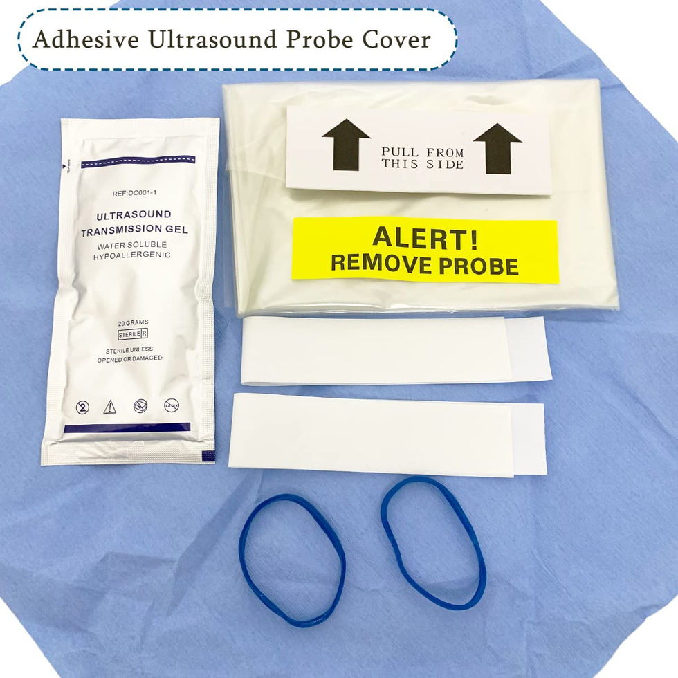 Ultrasound Probe Cover with Adhesive, Latex-Free Sterile Disposable Clear