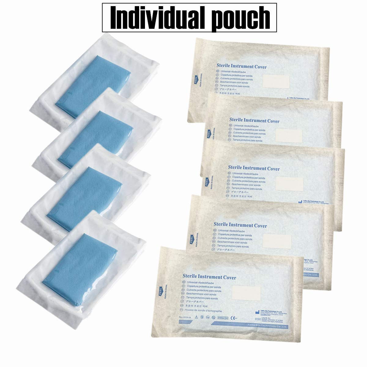Ultrasound Probe Cover with Gel, Latex-Free Sterile Disposable Clear, 6" x 12"
