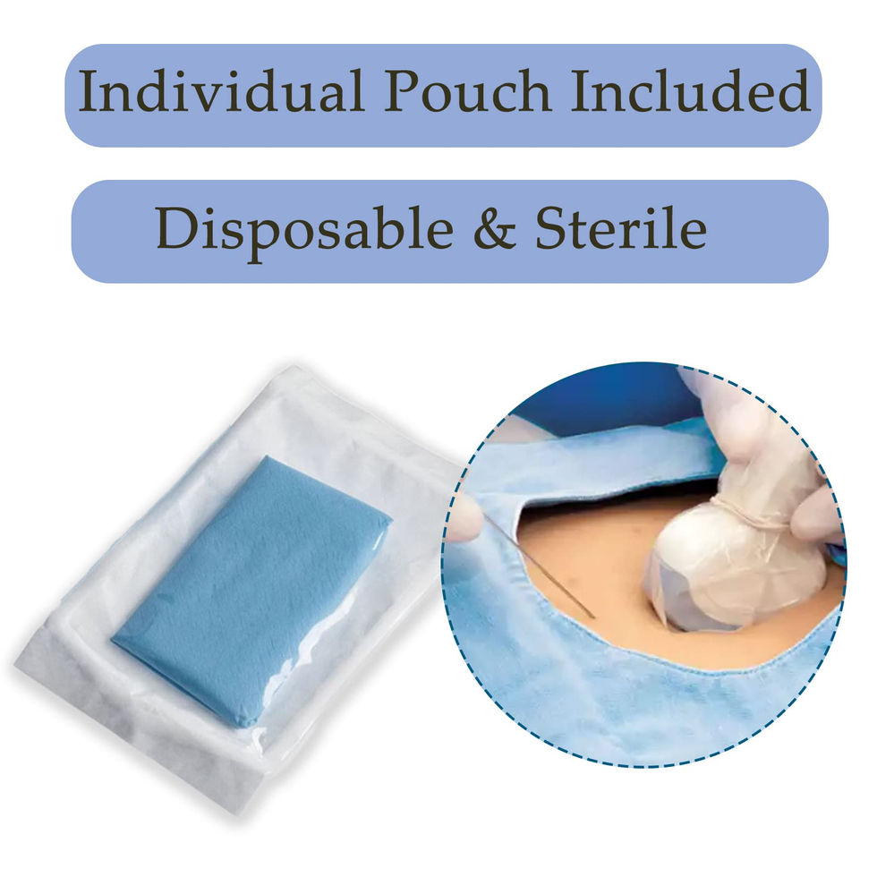 Ultrasound Probe Cover with Adhesive, Latex-Free Sterile Disposable Clear
