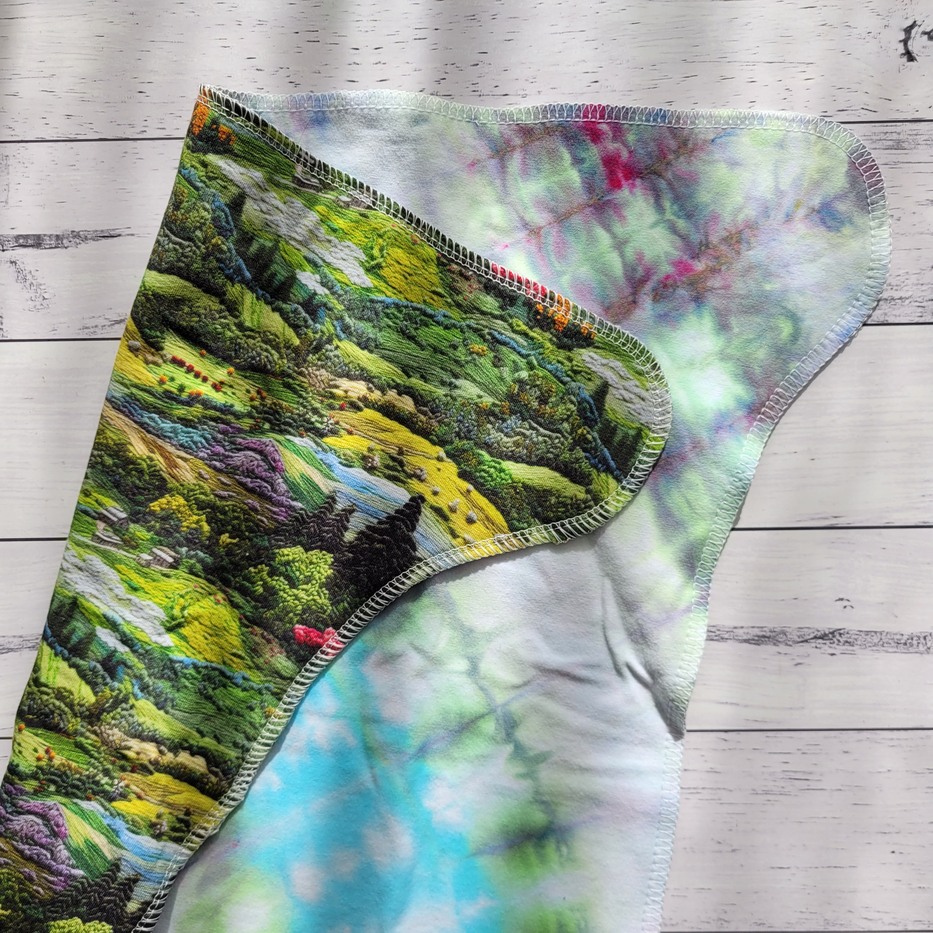 Hand-Dyed Hemp and Bamboo Preflat - Green Meadows - OSFM