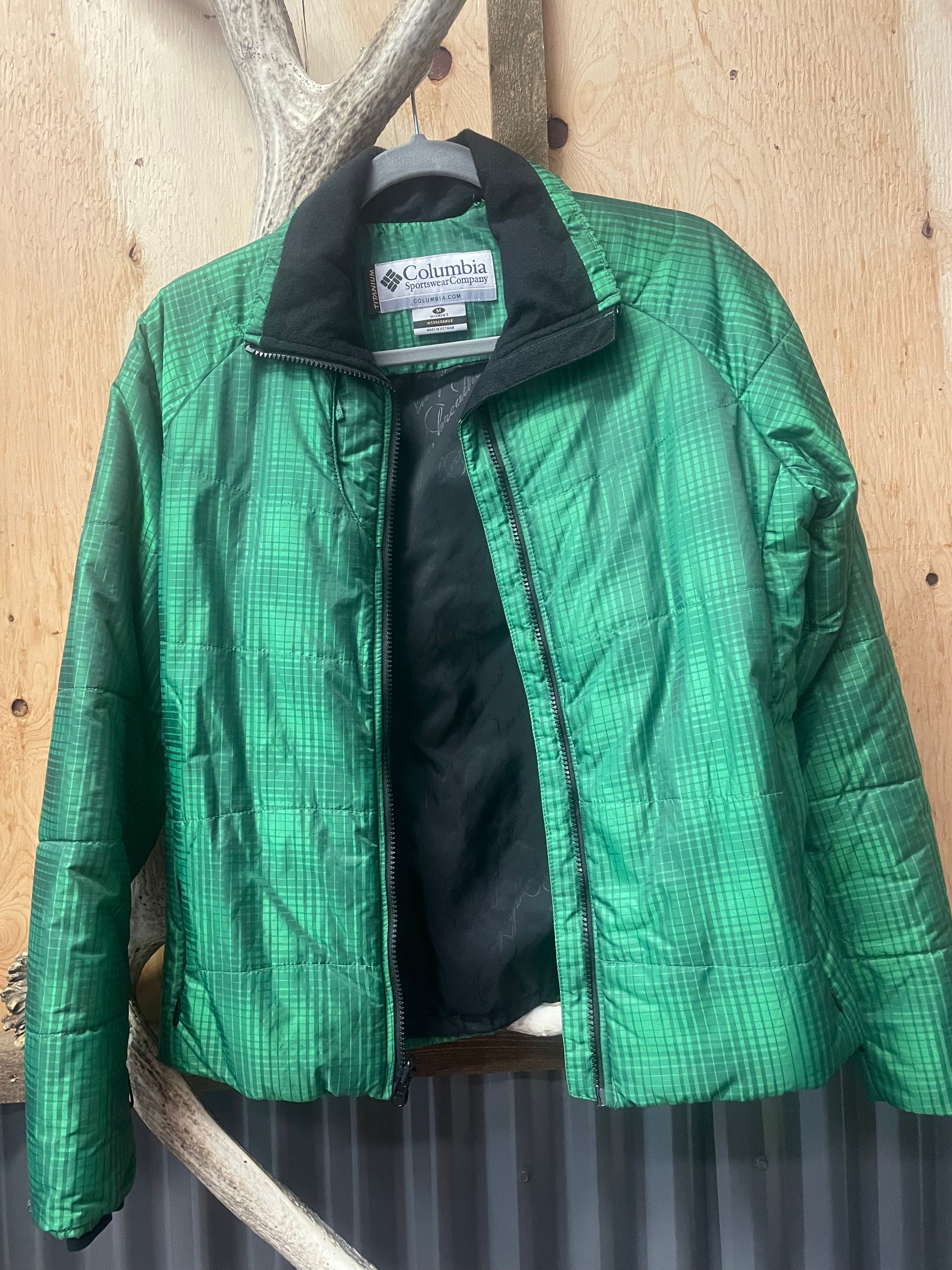 Women's Columbia Interchange Green Jacket Insulated Size Medium