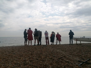 Hastings rowers at Deal shore