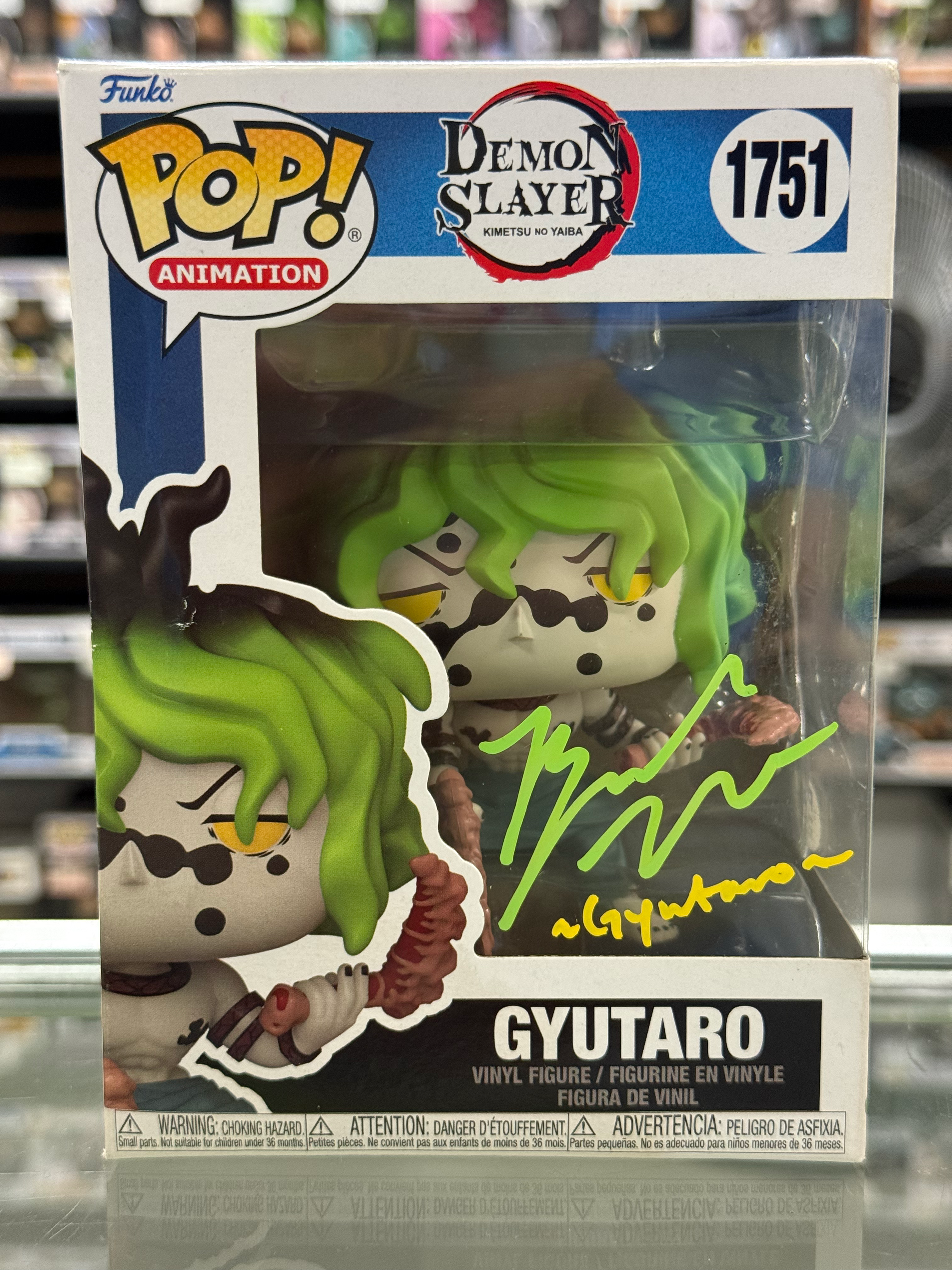 Gyutaro #1751 Demon Slayer Funko Pop Signed By Brandon Mcinnis w/COA