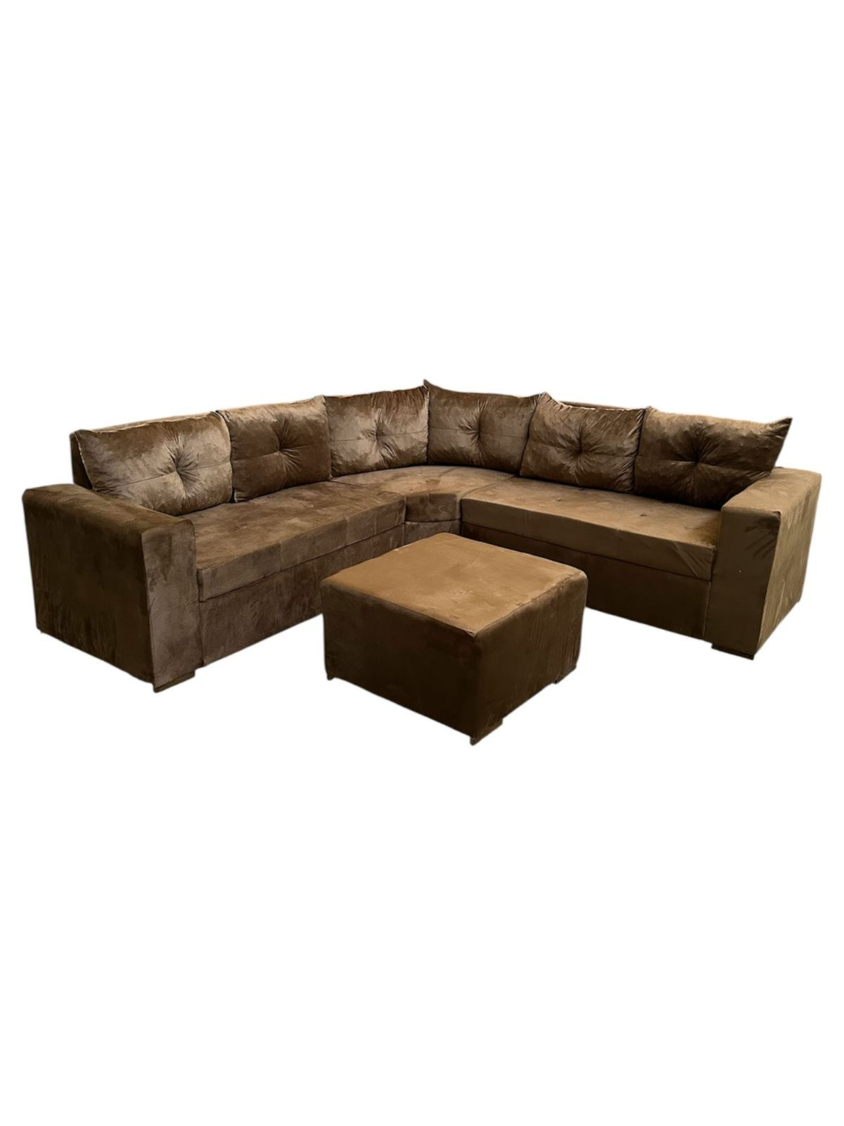 Sofá de Canto C/ Puff Caramelo Inca - Reta Ramos