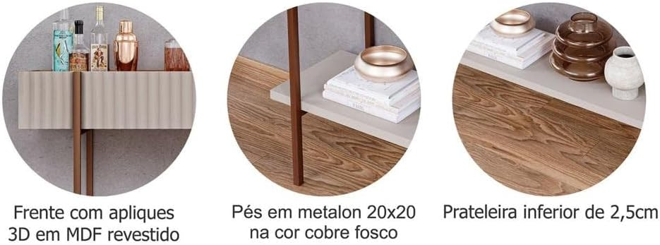 Miniatura: Aparador Cimol Lira Off White/Cinamomo