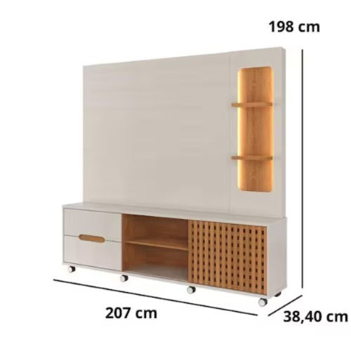 Miniatura: Home Brise TV 75' Off White/Jequitibá - Lukaliam