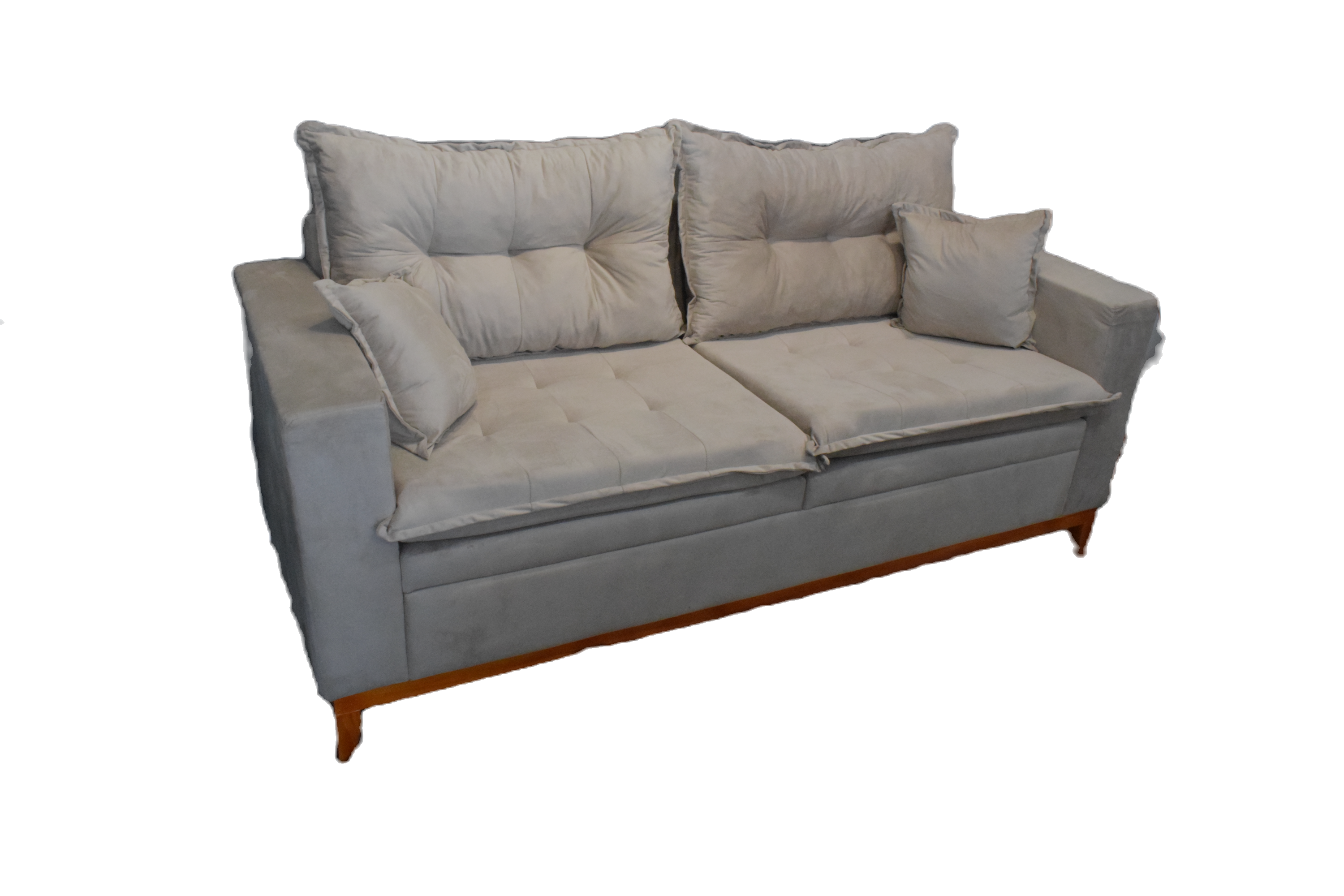 Sofá Egito Veludo Cinza