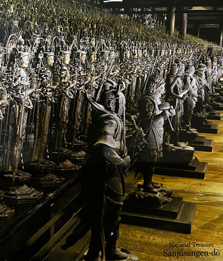 Thousands of statues of Kannon at Sanjūsangendō Temple Kyoto