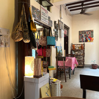 colorful kiosk at crepe in touch at White Town Puducherry