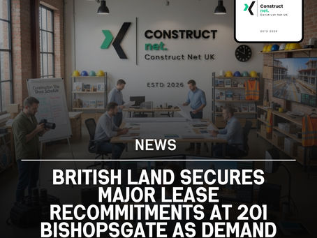 British Land secures major lease recommitments at 201 Bishopsgate as demand for prime City office space strengthens
