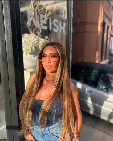 Monica Neish in front of her flagship location, Neish Hair Toronto
