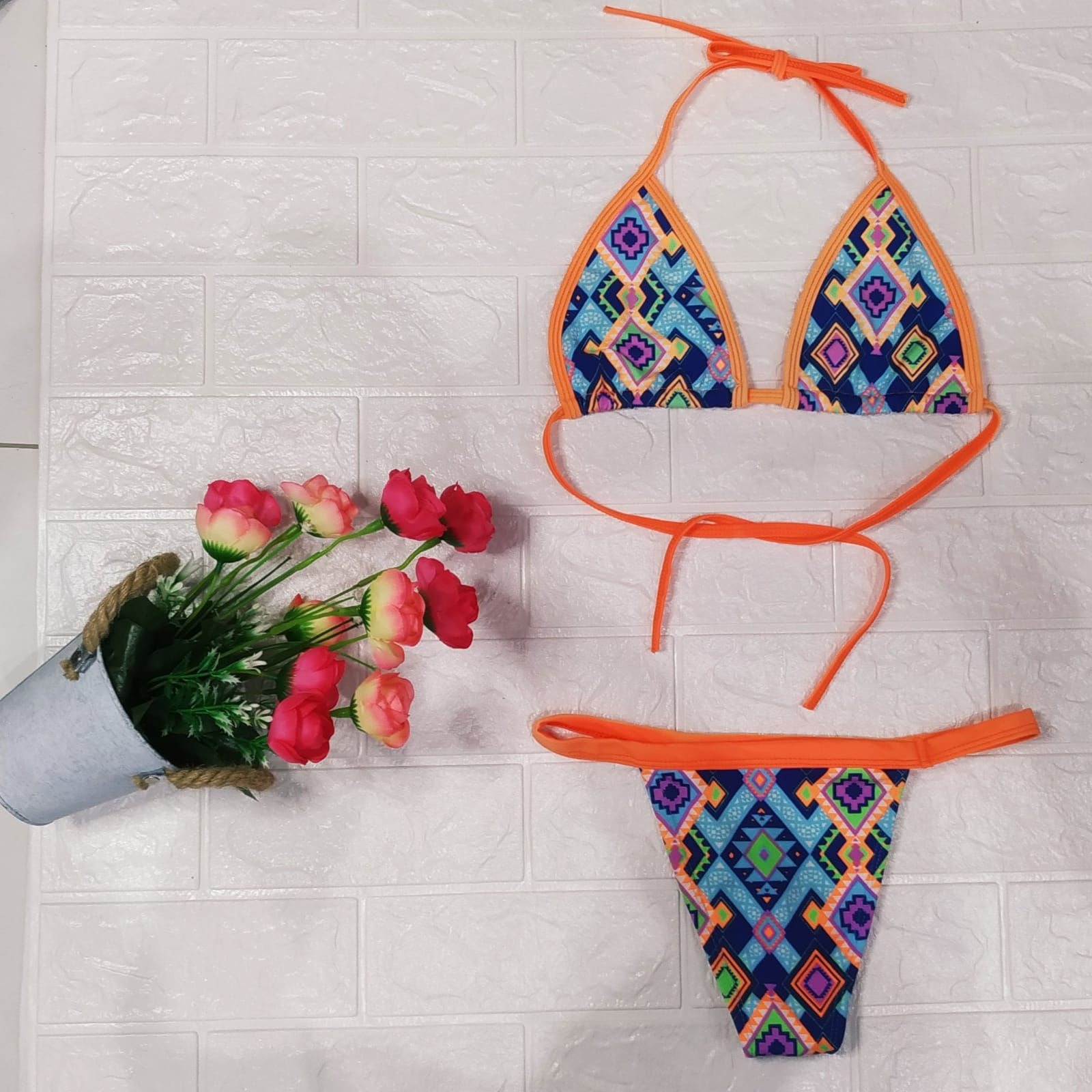 Biquine adulto Top básico - Laranja