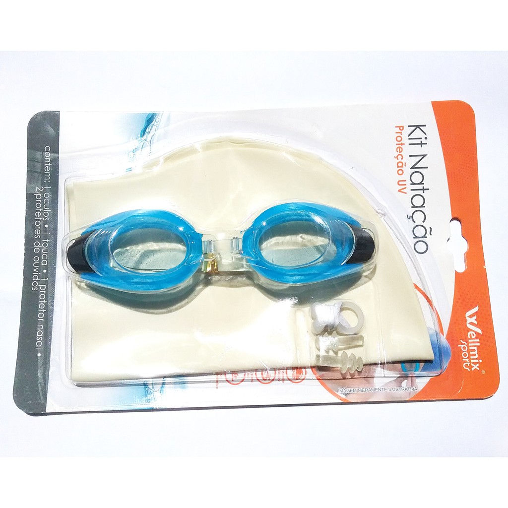 Kit Natação Oculos Uv Touca Protetor WX4340 Funs