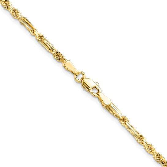 Thumbnail: 14k Yellow Gold Diamond Cut Rope Chain