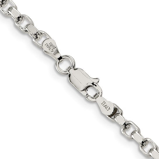 Thumbnail: Sterling Silver Diamond Cut Rolo Chain