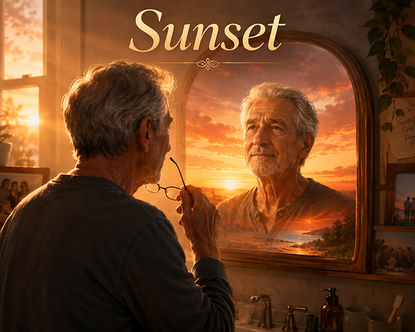 Illustration for the poem,f "Sunset."