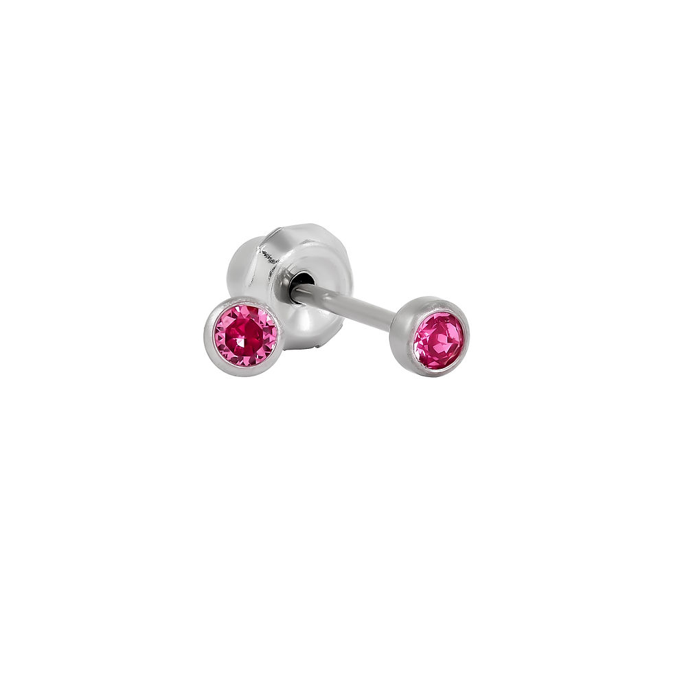 3mm Swarovski Rose Pink Bezel Titanium 