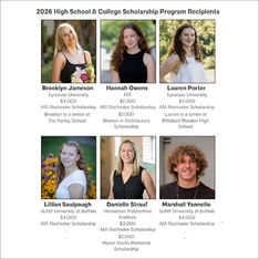 Six students earned a combined $25,000 in 2026 AIA Rochester Scholarships