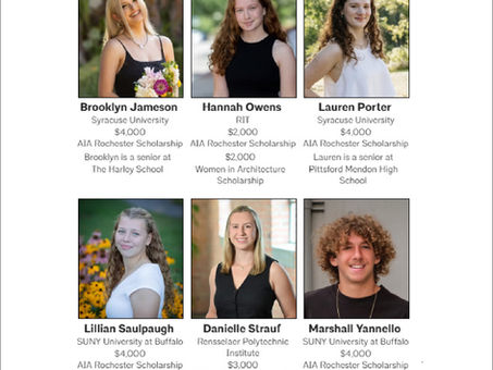 Six students earned a combined $25,000 in 2026 AIA Rochester Scholarships