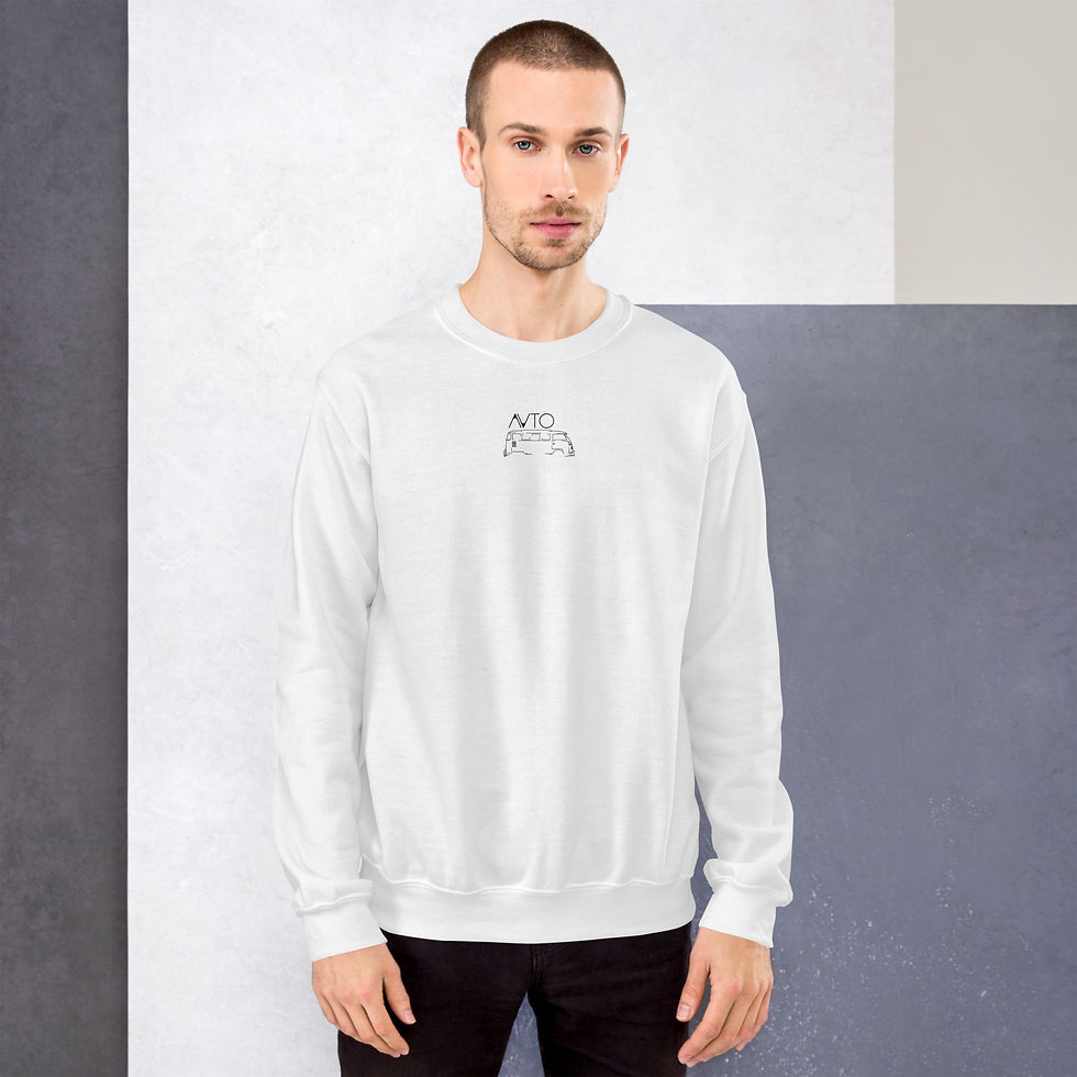 Miniature : Sweatshirt volkswagen combi T1 noir et blanc vue de face porté