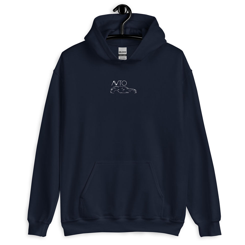 Miniature : Sweat capuche audi rs6 blanc et bleu foncé vue de face