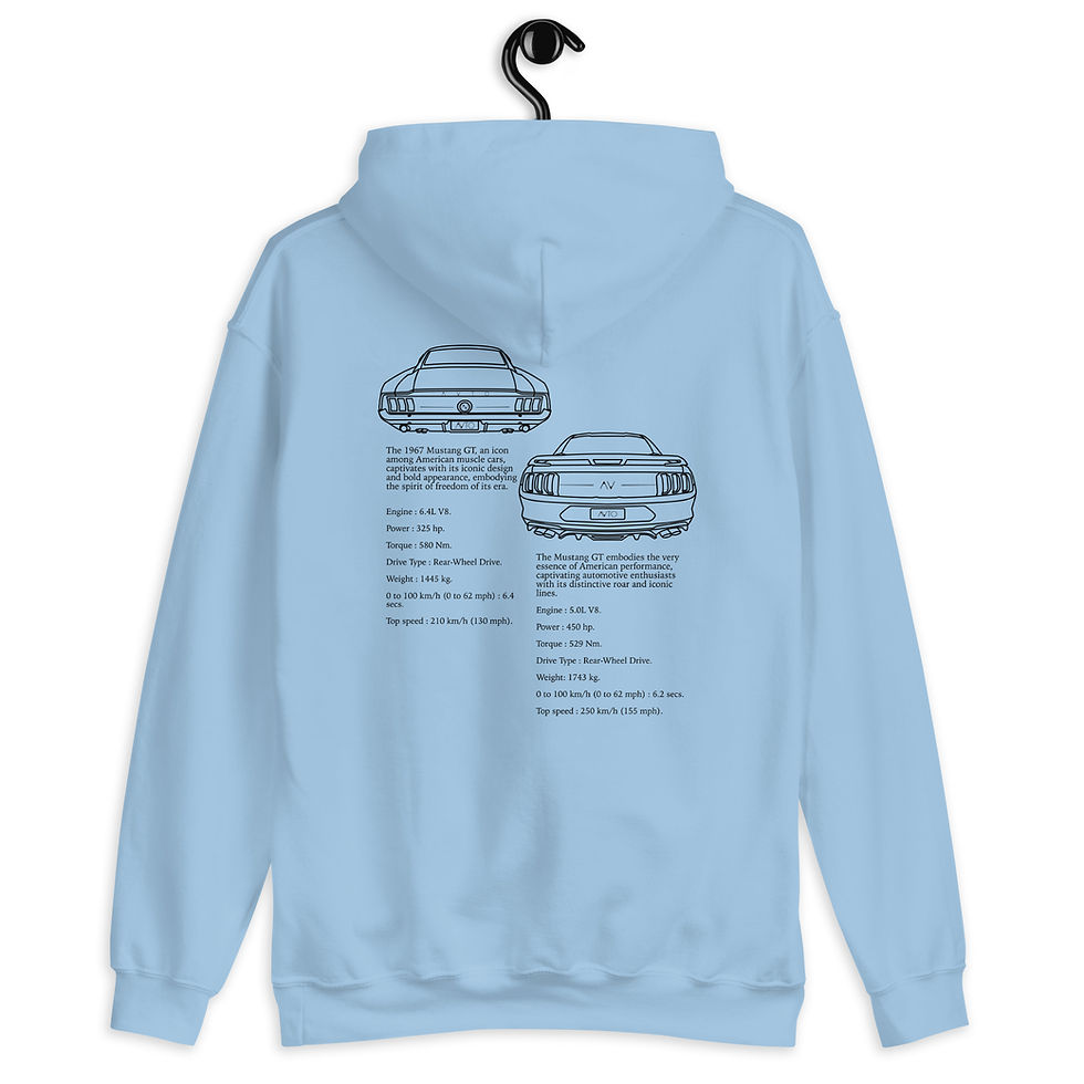Miniature : Sweat capuche duel mustang noir et bleu vue de dos