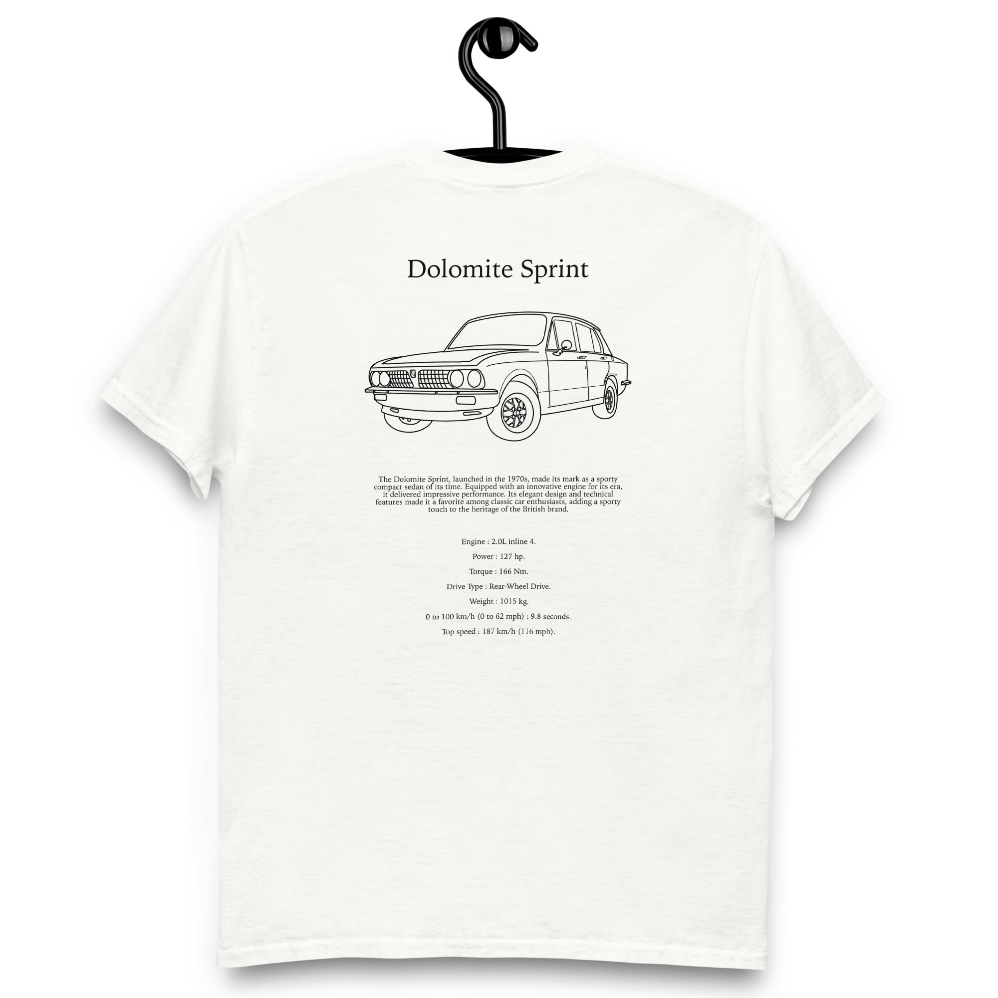 Tshirt triumph dolomite sprint noir et blanc vue de dos