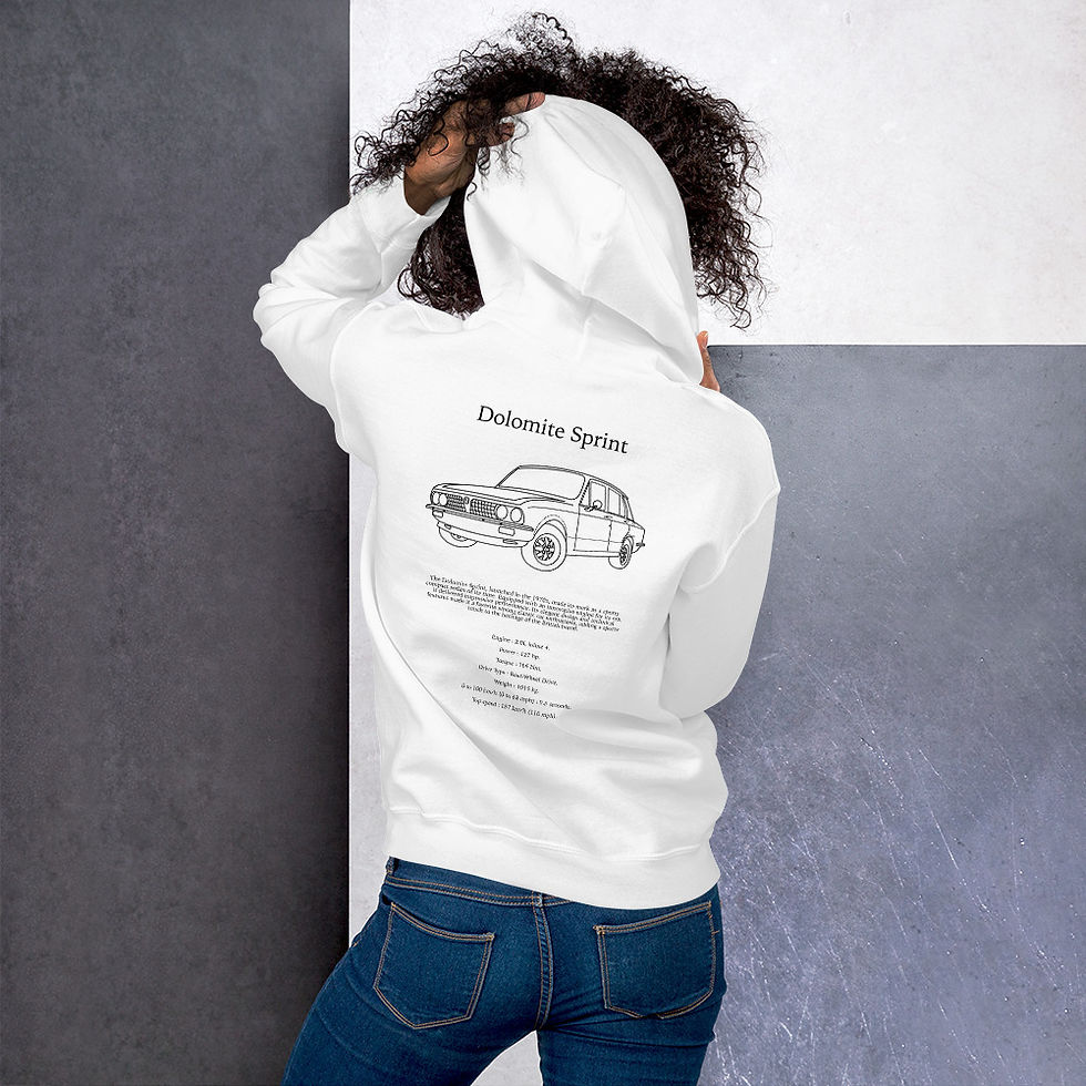 Miniature : Sweat capuche triumph dolomite noir et blanc vue de dos porté