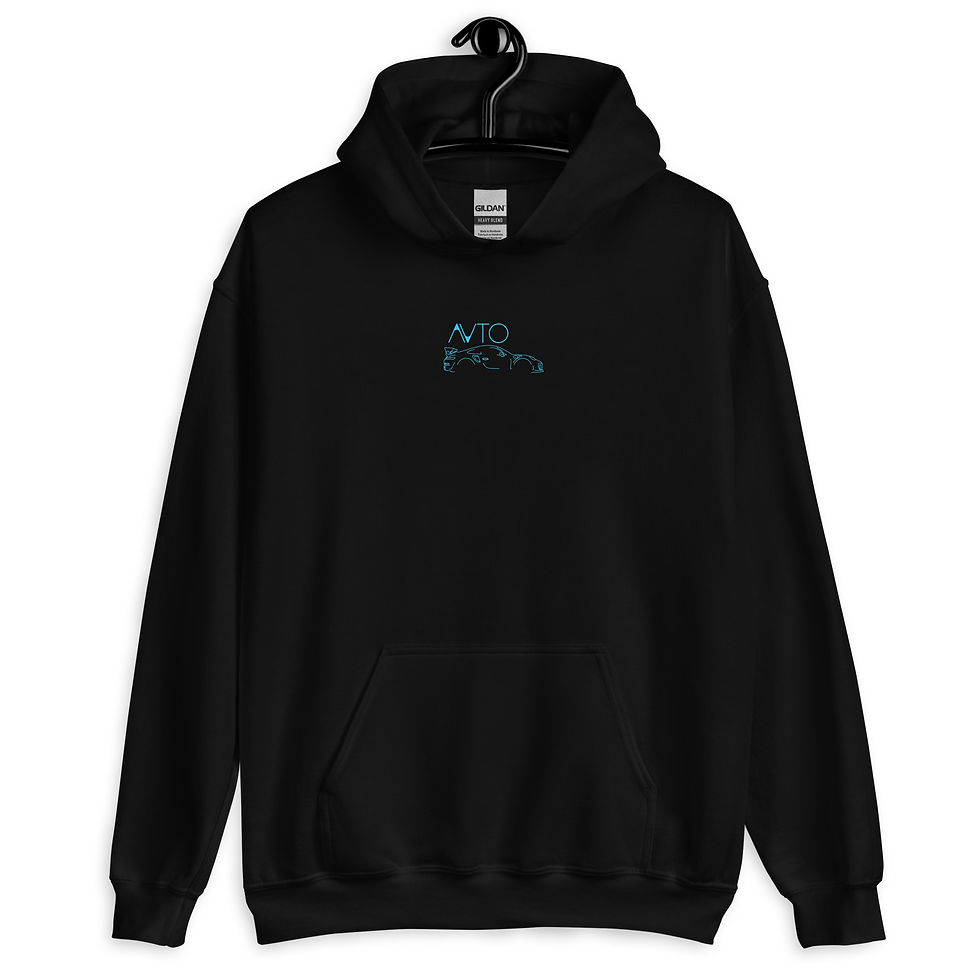 Sweat capuche porsche 911 GT2RS bleu et noir vue de face