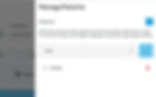 A Manage patients dialog shows a text field filled with “Leila” next to a blue checkmark button, and lists one existing patient, Charlie, with a delete icon.