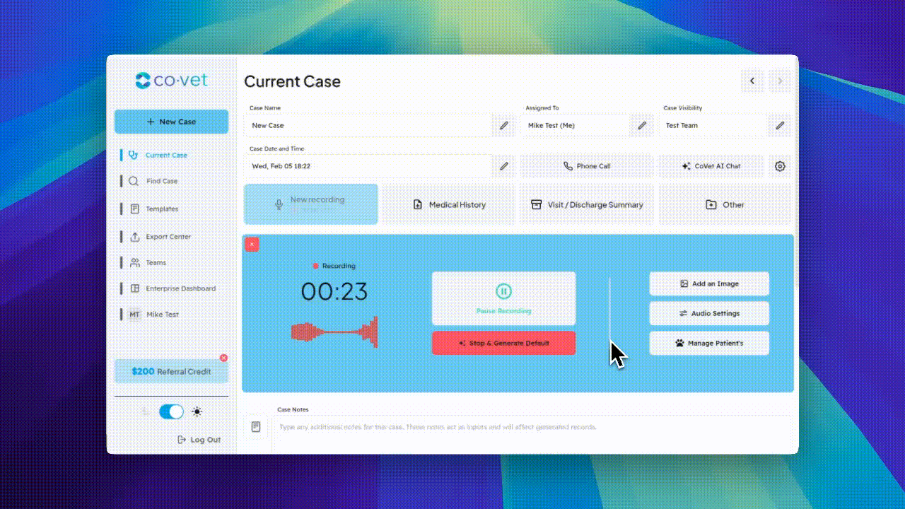 Demo of  the CoVet dictation software in action.