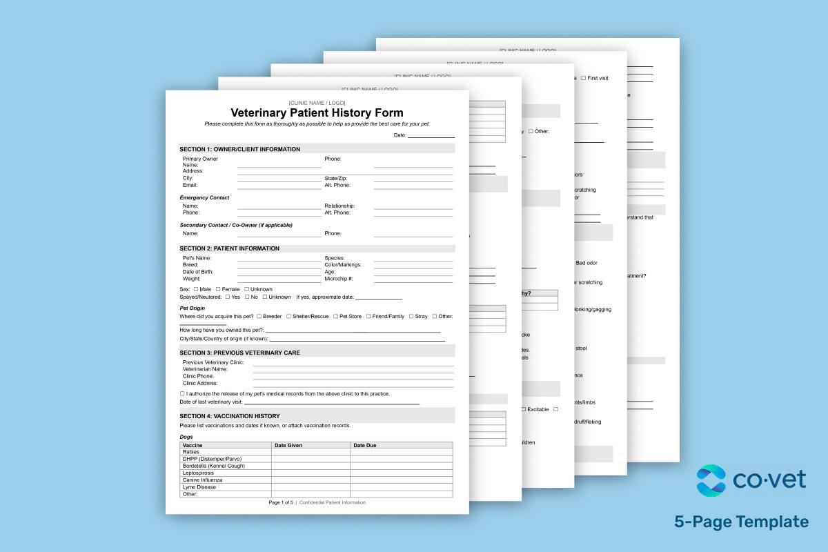 Veterinary Patient History Form: Ready-To-Use Templates
