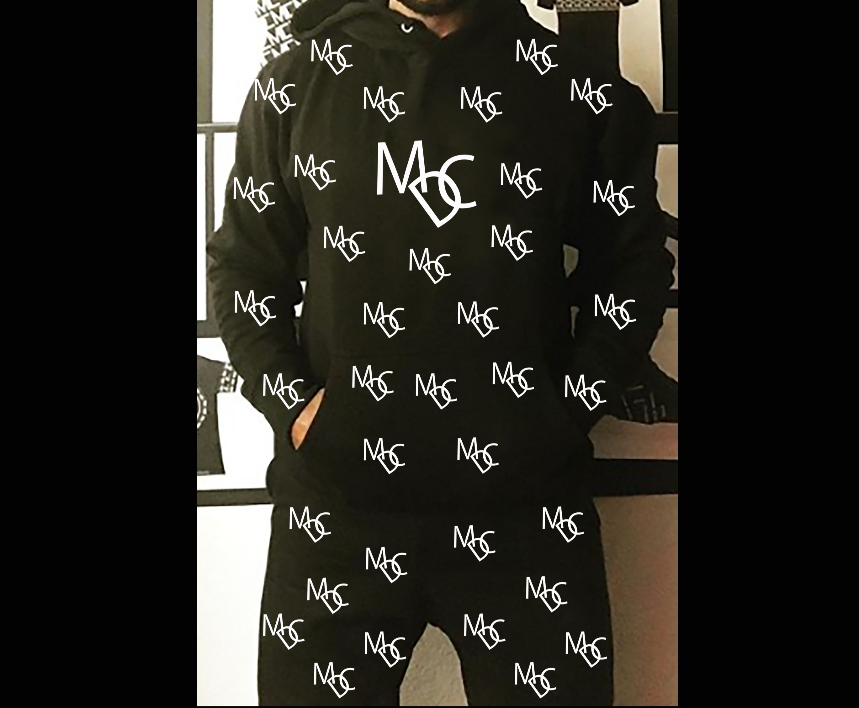 MDC Pattern Sweat Suit Black and White