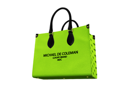 COLEMAN LEATHER SHOPPER BAG LIME