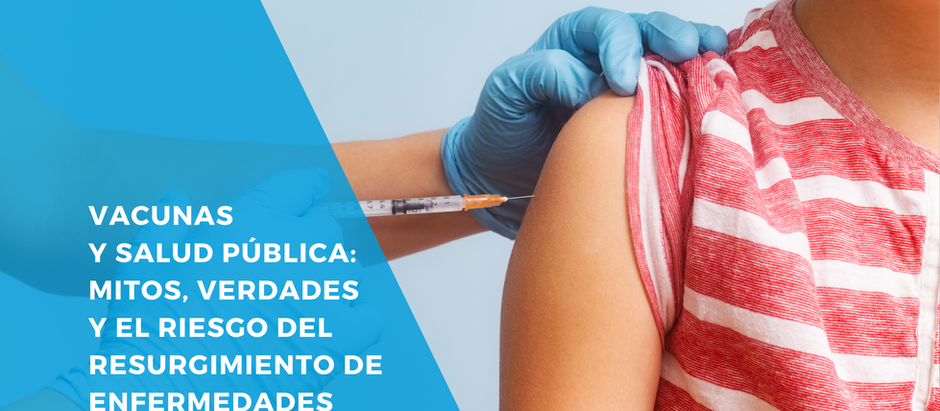 Gloved hands give a vaccine injection to a person wearing a red-striped shirt against a light blue background.