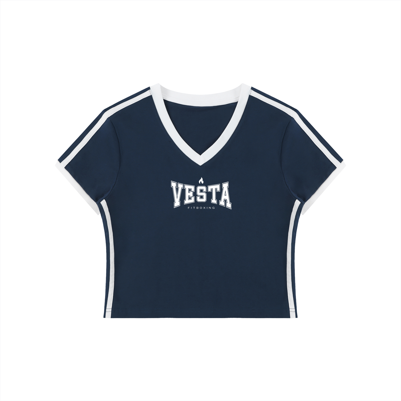 VESTA University V-Neck Crop Tee