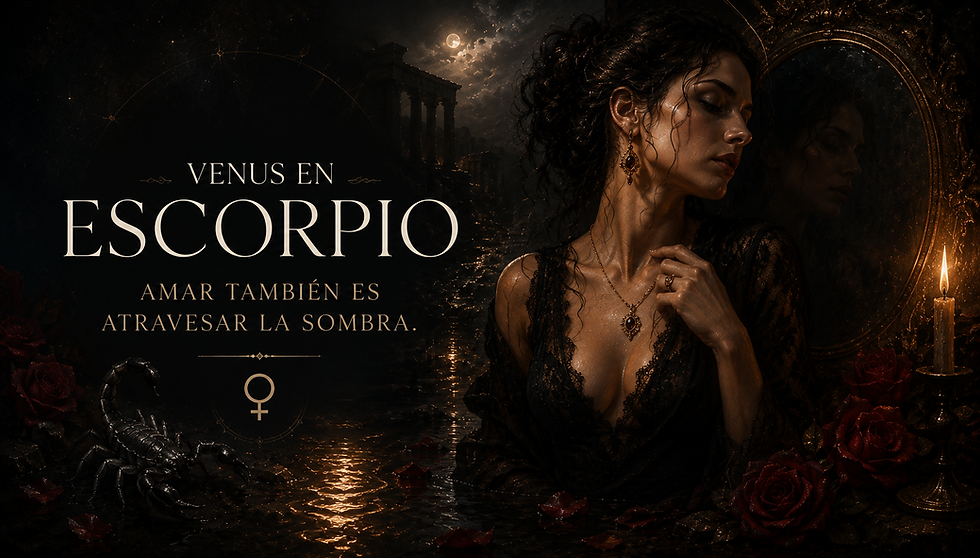Venus en Escorpio no se conforma con la superficie. Deseo, intimidad, poder y vulnerabilidad nos enfrentan con aquello que realmente valoramos.