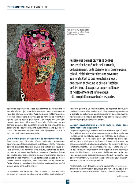 Article paru dans nevad'artitv de katherine rumanoff artiste textile