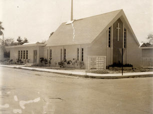 a church on a street corner